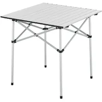 [en.casa] - Klapptisch Castilenti Aluminium 70x70x70 cm Silberfarben