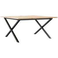 VidaXL Couchtisch X-Gestell 90x90x45cm Massivholz Kiefer und Gusseisen