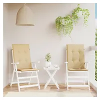VidaXL Hochlehner-Auflagen 2 Stk. Melange Beige 120x50x4 cm Stoff