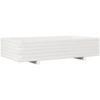 VidaXL Pflanzkübel Weiß 110x60x26,5 cm Massivholz Kiefer