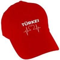 Multifanshop Baseballcap - Türkei - Herzschlag - Druck weiß