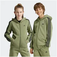 Adidas Essentials 3-Streifen Fleece Kapuzenjacke Tent Green / Black