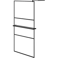 VidaXL Duschwand mit Ablage für Walk-In-Dusche Schwarz 100x195 cm