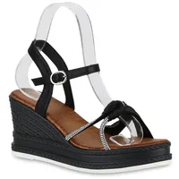 VAN HILL 840961 Plateausandaletten Schuhe schwarz 39 EU
