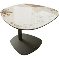 DeLife Beistelltisch Elenya Keramik Minas Melange Weiß-Beige 60x60 cm