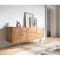 DeLife Design-Sideboard Wyatt 175 cm 3D Optik mittig Akazie