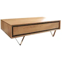 DeLife Couchtisch Stonegrace 115x60 cm Akazie Natur 2 Schubladen