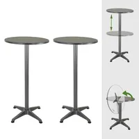 Baumarktplus 2x Stehtisch 2in1 Bistrotisch Alu klappbar höhenverstellbar 70/115