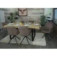 Mendler 2er-Set Esszimmerstuhl HWC-L79, Küchenstuhl Lehnstuhl Stuhl Armlehnen, drehbar