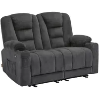MCombo Elektrisch 2er Sitzer Sofa mit Schlaffunktion, 2er Relaxsofa