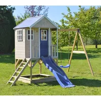 Wendi Toys Holz Stelzenhaus Alpaka mit Rutsche, Schaukel und