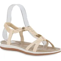 Stiefelparadies Damen Riemchensandalen in Beige
