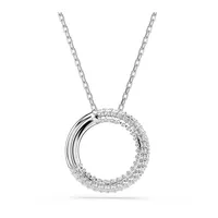 Swarovski Dancing Swan Halskette, Weiß/Rhodiniert, Dextera-Anhänger, Pavé