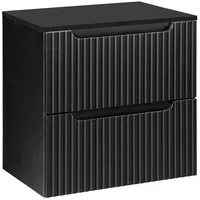 Lomadox Waschtisch-Unterschrank 60cm schwarz 2 Schubkästen Waschbeckenschrank Badschrank