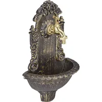 Relaxdays Gartenbrunnen Wandbrunnen antik, Bronze braun