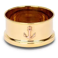 Nklaus Maritim Flaschenuntersetzer 10cm aus Messing und Holz 5cm