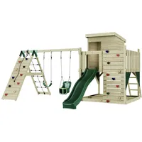 Polar play PolarPlay Spielturm Frida, mit Babyschaukel, Dunkelgrün