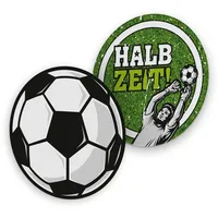 Itenga 40x Bierdeckel Untersetzer Fußball Tischdeko runde Bierdeckel aus
