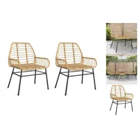 VidaXL Gartenstühle 2 Stk. Braun Poly Rattan