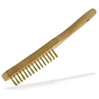 Silverline Messingdrahtbürste Messing Drahtbürste 4-reihig mit Holzgriff