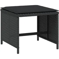 VidaXL Gartenhocker mit Kissen 4 Stk. Schwarz 40x40x35 cm
