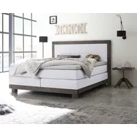 Hasena Boxspringbett HASENA "Chicago", weiß (weiß, akazie grau), B:158cm