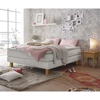 Hasena Boxspringbett »Isoba«, inkl. Topper, Füsse aus massiver eiche
