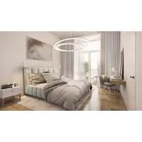 Fun Möbel Polsterbett Doppelbett HEDA 180x200cm Komplettset in Stoff