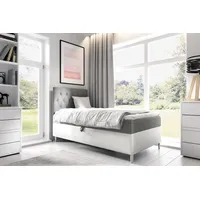Fun Möbel Boxspringbett Gästebett Kinderbett FINJA Nr.1 100x200cm Weiss-Grau