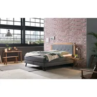 Hasena Oakland, Boxspringbett, Industrial Look, Kopfteil aus Wildeiche, Used-Look