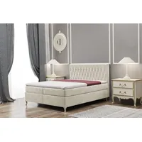 Fun Möbel Boxspringbett Schlafzimmerbett ESME 140x200cm in Stoff Riviera