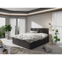 Fun Möbel Boxspringbett Schlafzimmerbett GALA 200x200cm Schwarz inkl.Bettkasten -