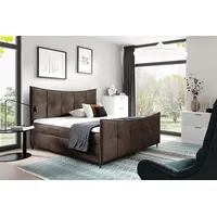 Fun Möbel Boxspringbett Schlafzimmerbett FABIEN LUX 120x200cm Braun inkl.