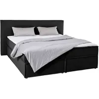 LeGer Home by Lena Gercke Boxspringbett "Yuma", grau (anthrazit),