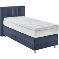 Westfalia Schlafkomfort Boxspringbett, blau (navy), B:105cm L:210cm, Bezug: 100%