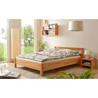 TICAA Massivholzbett »Merci«, Doppelbett, aus Buche Massivholz, inkl. Rollrost