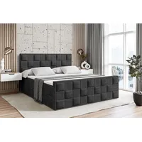 Altdecor Boxbett, Schwarz, Holzwerkstoff, Höhe ca. 19 cm 120x200