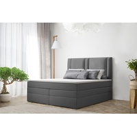 Fun Möbel Boxspringbett Schlafzimmerbett CANDELA DELUX 160x200cm in Kunstleder