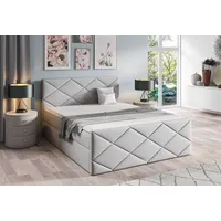 Fun Möbel Boxspringbett Schlafzimmerbett KOSMOS 200x220cm Stoff Fancy Creme
