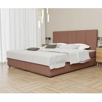 Fun Möbel Boxspringbett Schlafzimmerbett ELICIO 200x220cm Stoff Apricot inkl.