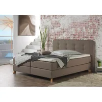 Home Affaire Boxspringbett HOME AFFAIRE "Cecina", beige (dunkelbeige), B:122cm