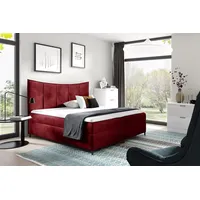 Fun Möbel Boxspringbett Schlafzimmerbett FABIEN 180x200cm Rot inkl. Bettkasten
