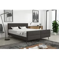 Fun Möbel Polsterbett Doppelbett CREMONA 140x200cm Stoff Gemma Anthrazit