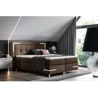 Fun Möbel Boxspringbett Schlafzimmerbett 160x200cm AMORE Nr.1 Braun inkl.