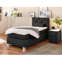 Jockenhöfer Boxspringbett Finja, mit Topper und Zierkissen, schwarz