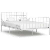 VidaXL Bettgestell mit Lattenrost Weiß Metall 120×200 cm