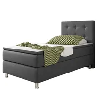 Inter Handels Boxspringbett Köln 90x200 Webstoff Anthrazit