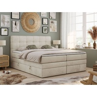 MKS Meble Boxspringbett Beige, Textil, 2-Sitzer, H3, Rechteckig, 180x200