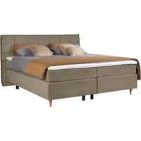 Alina Boxspringbett ALINA "Henri", braun (khakigrau tmd 4), B:200cm