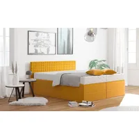Westfalia Schlafkomfort Boxspringbett, gelb (sonnengelb), B:215cm L:210cm, Bezug: 100%
